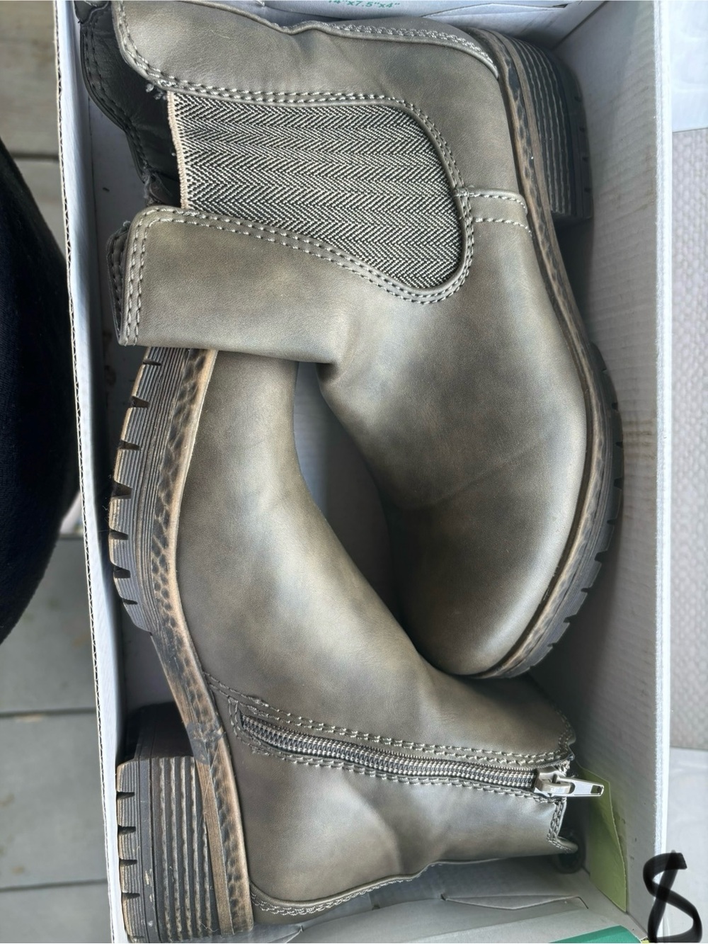 Maurices Olive-Taupe Women's Combat Chelsea Boots